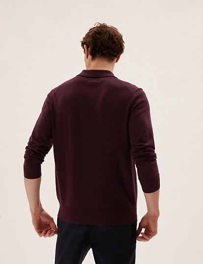 Pure Extra Fine Merino Knitted Polo Shirt