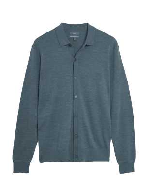

M&S Collection Polo 100% lana de merino extrafinaMens - Storm, Storm