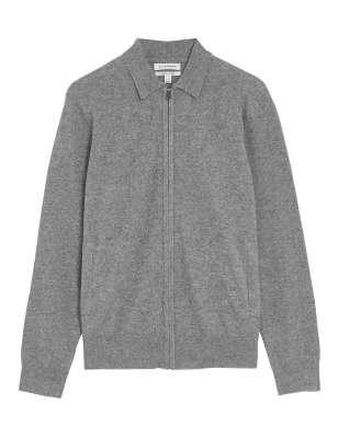 

Mens Autograph Pure Cashmere Zip Up Jacket - Grey, Grey