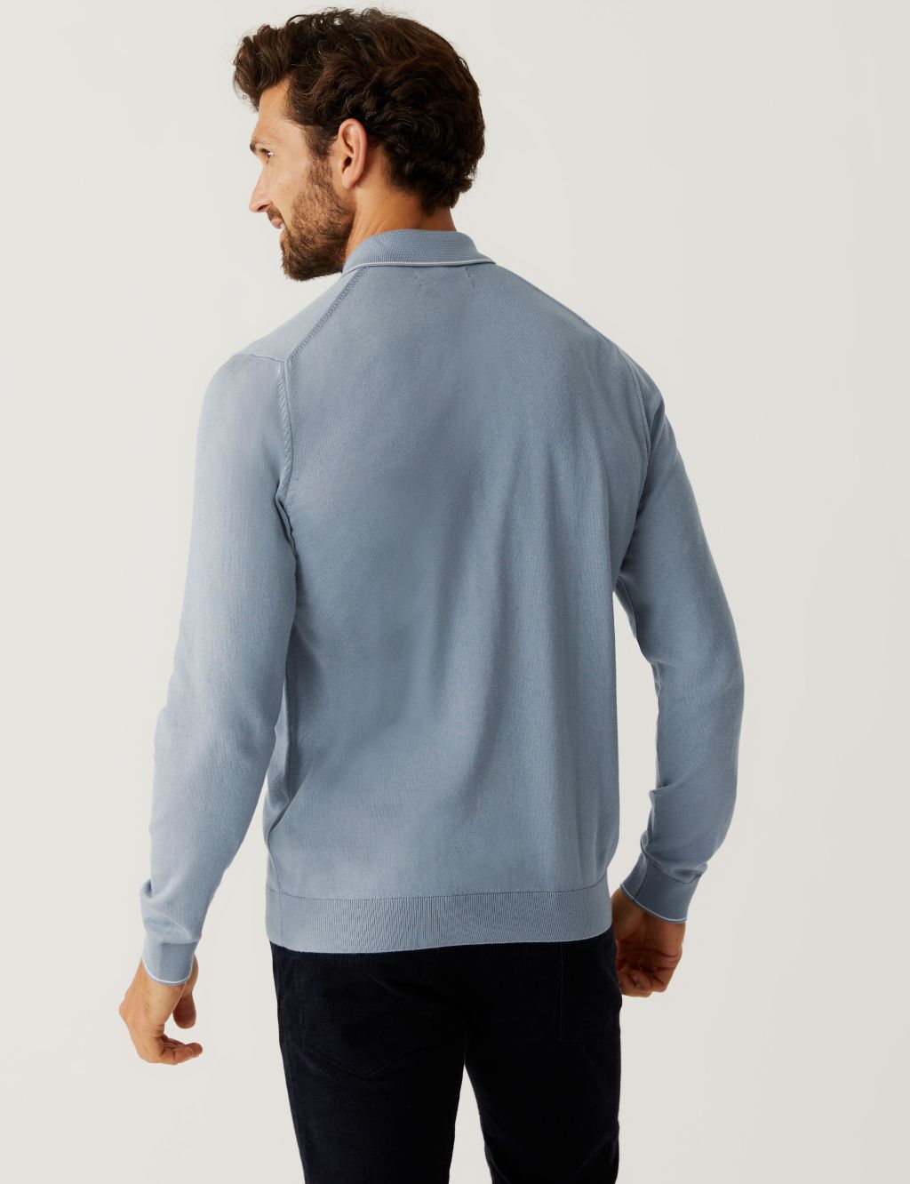 Cotton Blend Textured Polo Shirt image 3