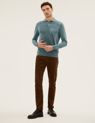 

M&S Collection Polo texturizado con algodónMens - Smokey Green, Smokey Green
