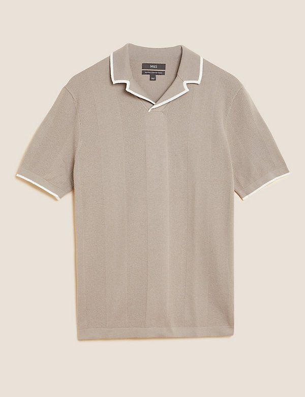Cotton Rich Tipped Knitted Polo Shirt