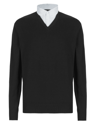 next mock shirt jumper men's