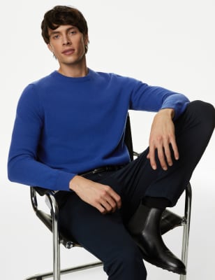 

Mens Autograph Pure Cashmere Crew Neck Jumper - Cobalt, Cobalt