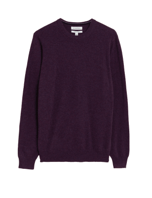 

Mens Autograph Pullover aus reinem Kaschmir mit Rundhalsausschnitt - Purple, Purple