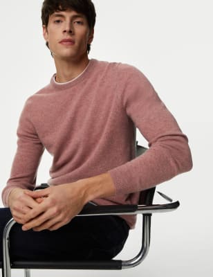 

Mens Autograph Pure Cashmere Crew Neck Jumper - Dusky Pink, Dusky Pink