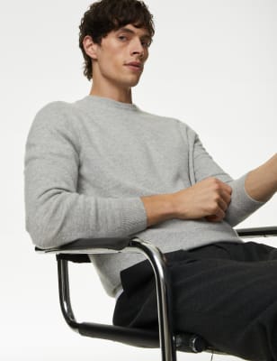 

Mens Autograph Pullover aus reinem Kaschmir mit Rundhalsausschnitt - Stone, Stone