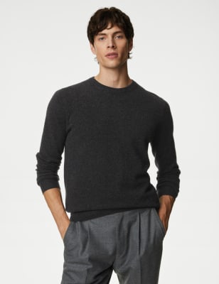 

Mens Autograph Pure Cashmere Crew Neck Jumper - Charcoal, Charcoal