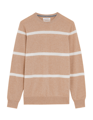 

Mens Autograph Pure Cashmere Striped Crew Neck Jumper - Multi/Neutral, Multi/Neutral