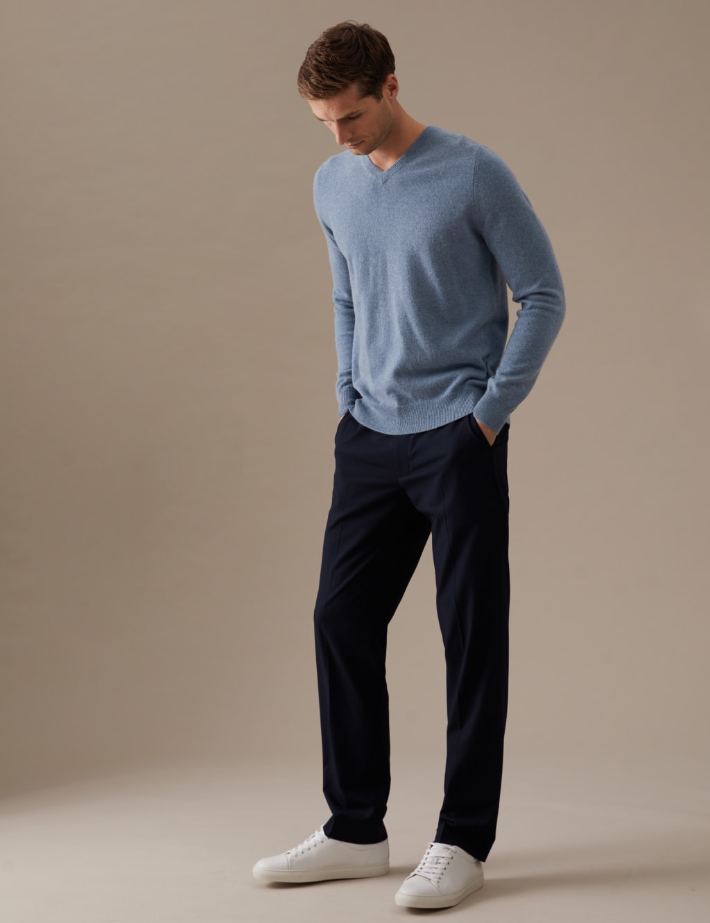 Pure Cashmere V-Neck Jumper image 2