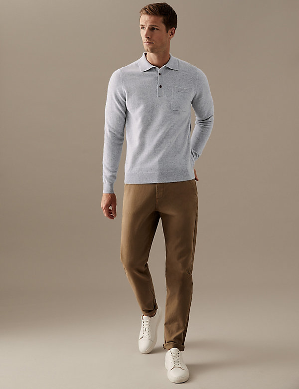 Pure Cashmere Knitted Polo Shirt - UY