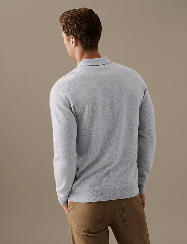 Pure Cashmere Knitted Polo Shirt - BG