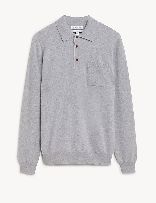 Pure Cashmere Knitted Polo Shirt - UY