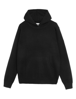 

Mens Autograph Kapuzen-Strickpullover aus reinem Kaschmir - Black, Black