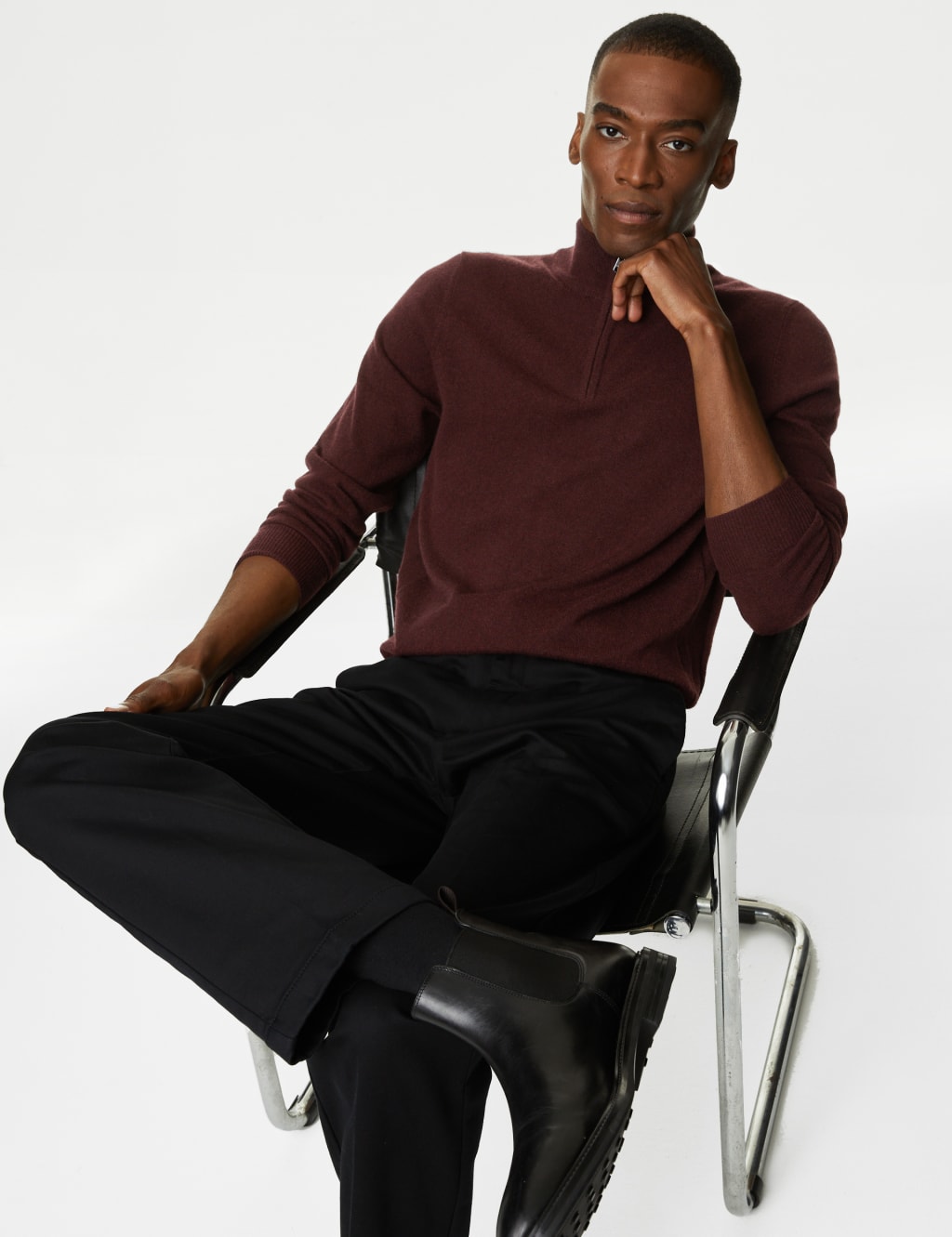 Pure Cashmere Half Zip Jumper image 4