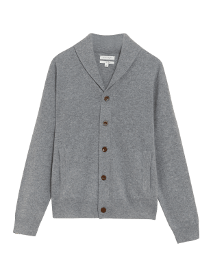 

Mens Autograph Pure Cashmere Shawl Collar Cardigan - Grey, Grey