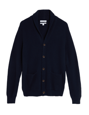 

Autograph Cárdigan 100% cashmere con cuello de chalMens - Dark Navy, Dark Navy