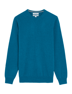 

Mens Autograph Pure Cashmere Crew Neck Jumper - Steel Blue, Steel Blue