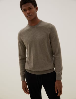 

Mens Autograph Pure Cashmere Crew Neck Jumper - Neutral Brown, Neutral Brown