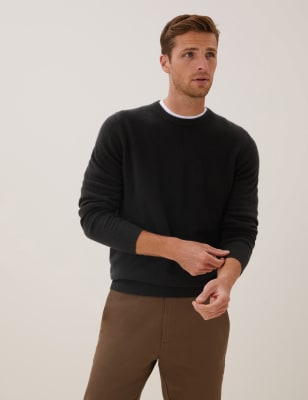 

Mens Autograph Pullover aus reinem Kaschmir mit Rundhalsausschnitt - Black, Black