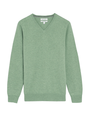 

Mens Autograph Pure Cashmere V-Neck Jumper - Soft Green, Soft Green