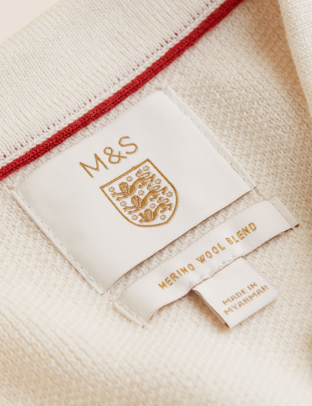 Merino Wool Blend Zip Neck Polo Shirt image 7