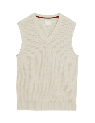 

Mens M&S Originals Ilkley Merino Wool with Cashmere V Neck Sleeveless Jumper - Ecru, Ecru