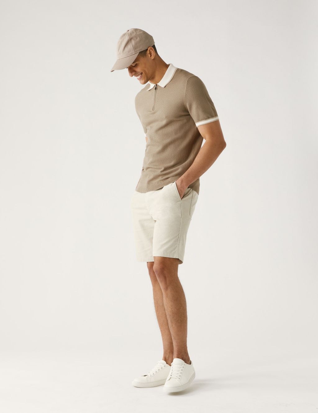 Cotton Rich Textured Knitted Polo Shirt image 3