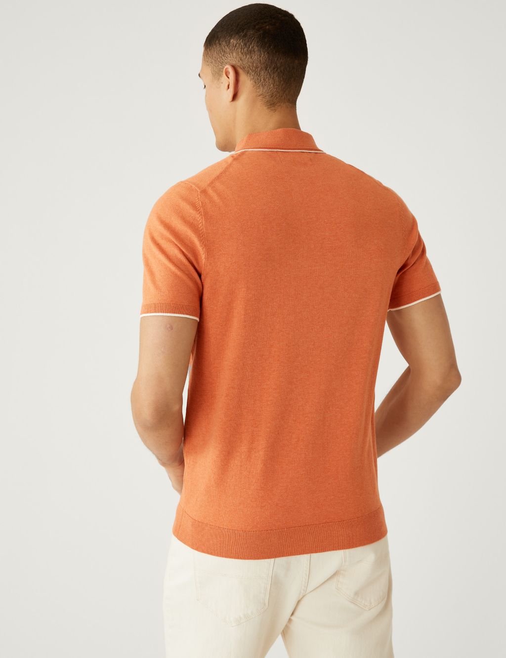 Cotton Rich Short Sleeve Knitted Polo Shirt image 3