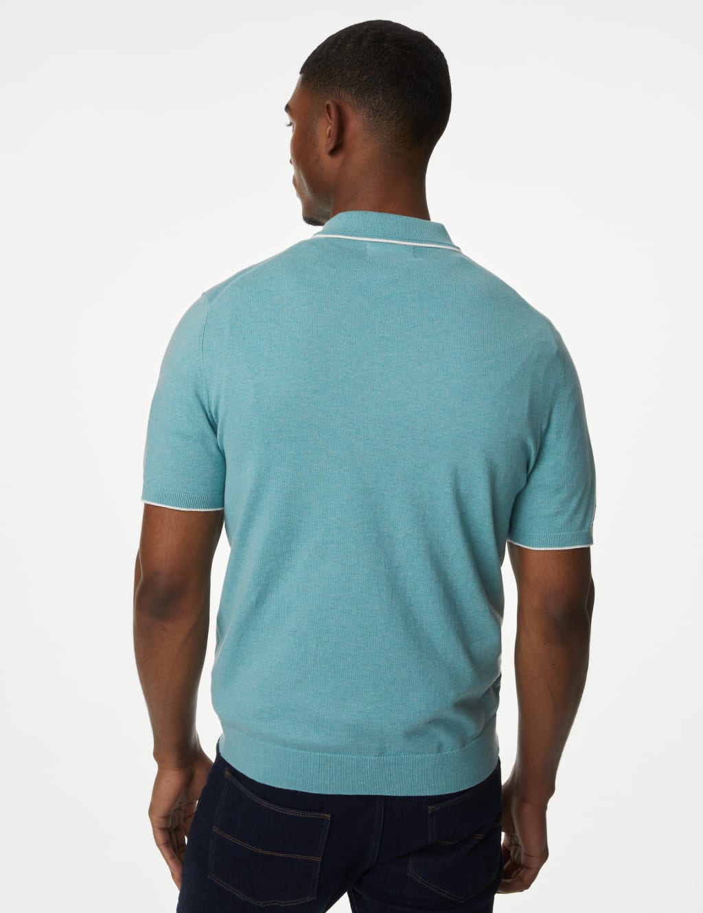 Cotton Rich Short Sleeve Knitted Polo Shirt image 4