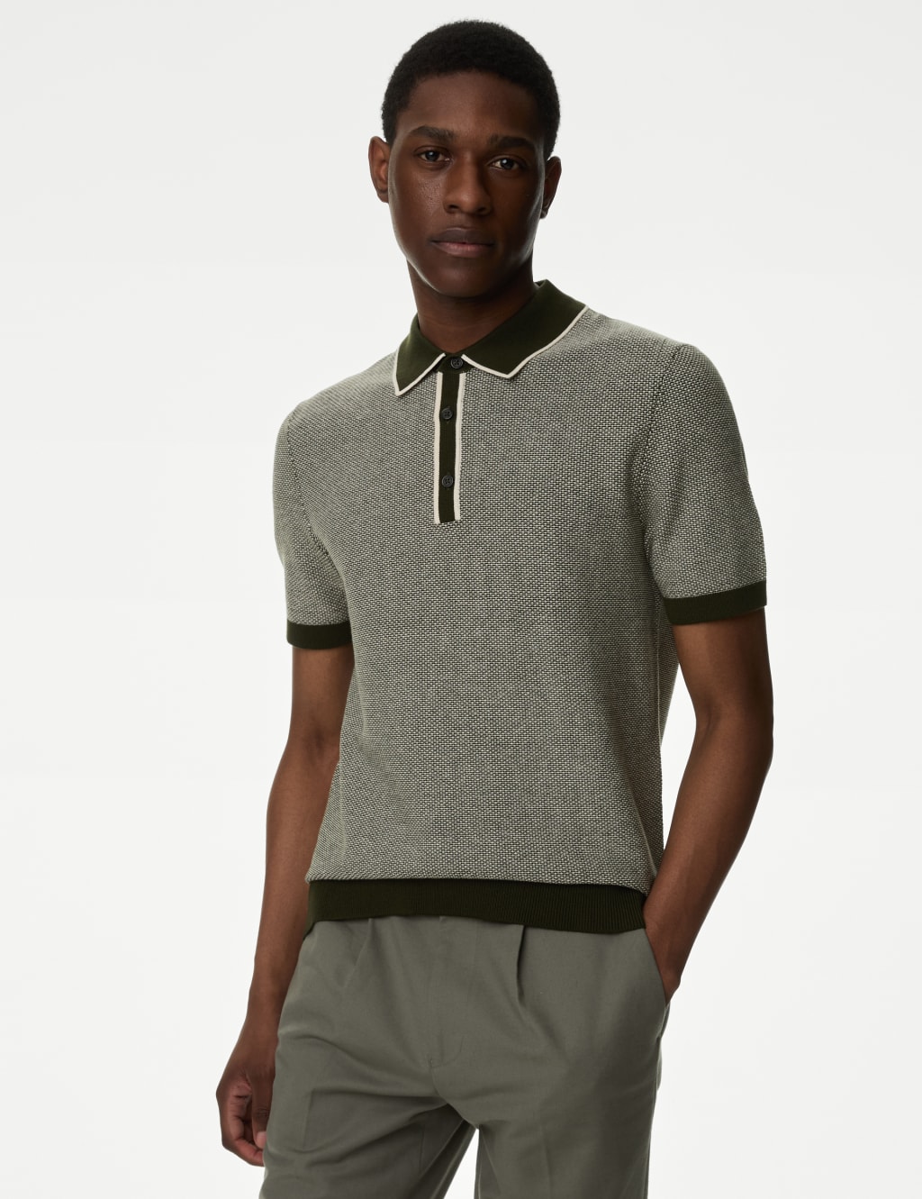 Men s Short sleeved Knitted Polo Shirts M S