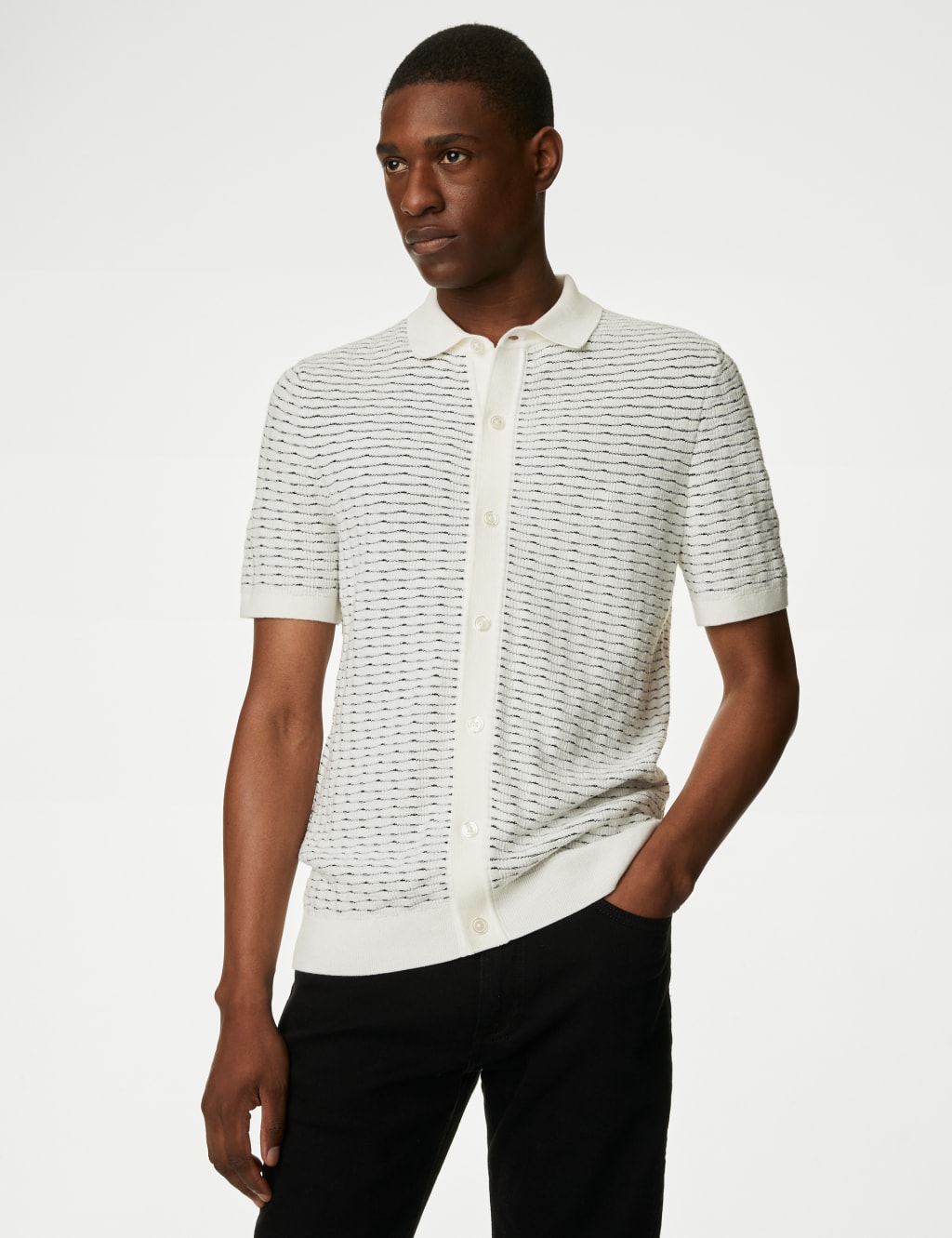 Cotton Rich Knitted Polo Shirt image 4