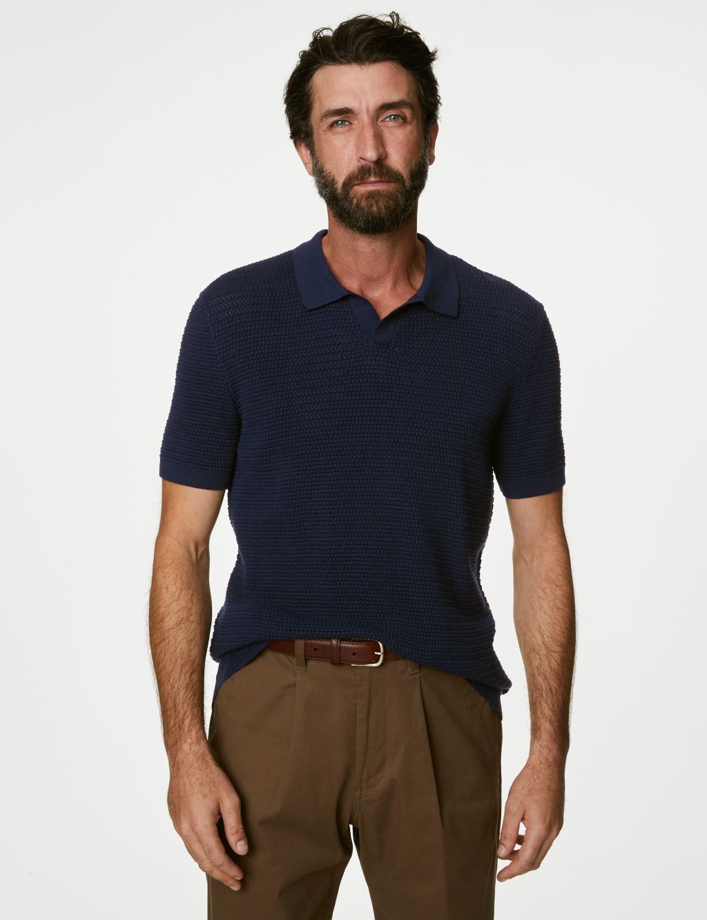 Cotton Rich Knitted Polo Shirt image 3