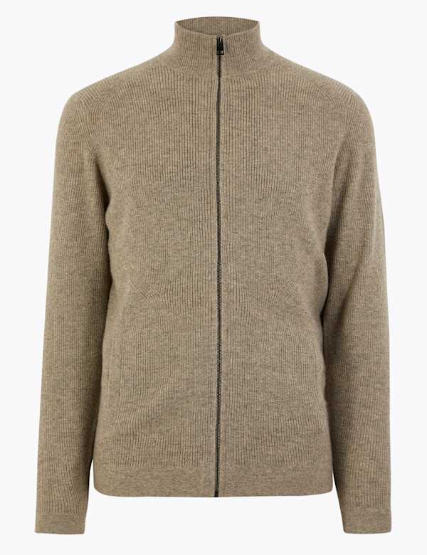 Pure Cashmere Zip Up Cardigan