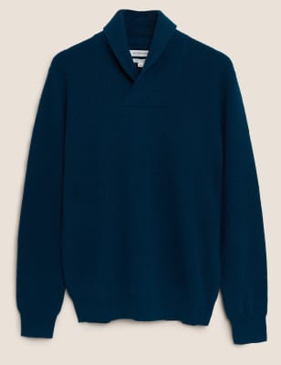 Pure Cashmere Shawl Collar Jumper - CY