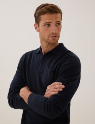 

Mens Autograph Polo de punto 100% cashmere - Dark Navy, Dark Navy
