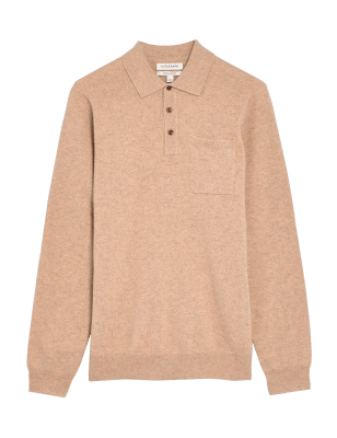 

Mens Autograph Pure Cashmere Knitted Polo Shirt - Neutral, Neutral