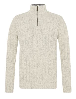 Zipped Neck Jumper with Wool | North Coast | M&S