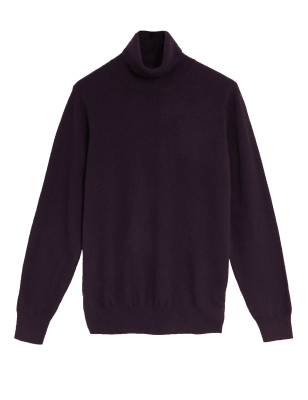 

Mens Autograph Pure Cashmere Roll Neck Jumper - Dark Mulberry, Dark Mulberry