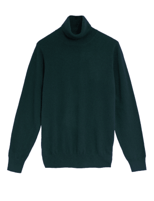 

Mens Autograph Pure Cashmere Roll Neck Jumper - Dark Evergreen, Dark Evergreen