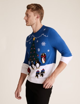 M and s xmas jumpers mens sale