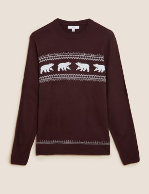 Mens polar bear christmas on sale jumper