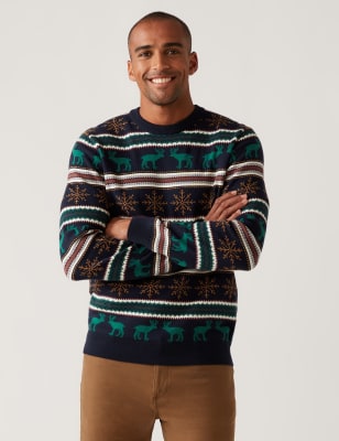 Pure Cotton Fair Isle Christmas Jumper