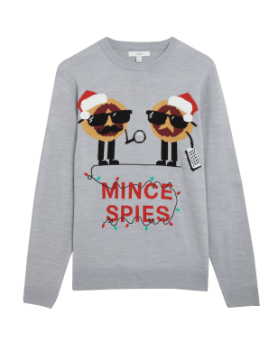 

M&S Collection Jersey navideño 'Mince Pies'Mens - Grey, Grey