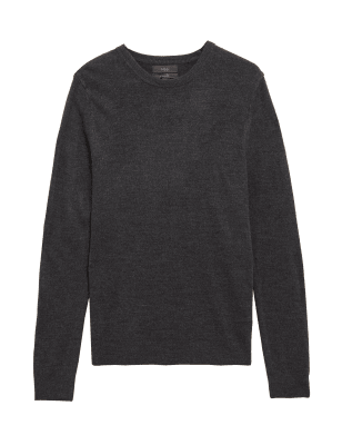 

Mens M&S Collection Cashmilon™ Crew Neck Jumper - Charcoal, Charcoal