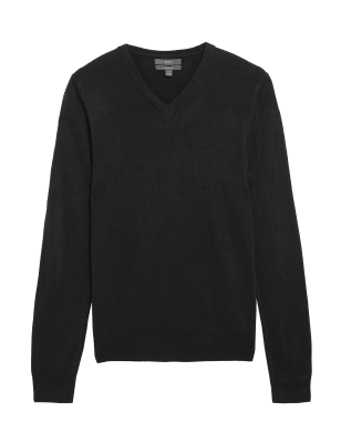 

M&S Collection Jersey de Cashmilon™ con escote de picoMens - Black, Black