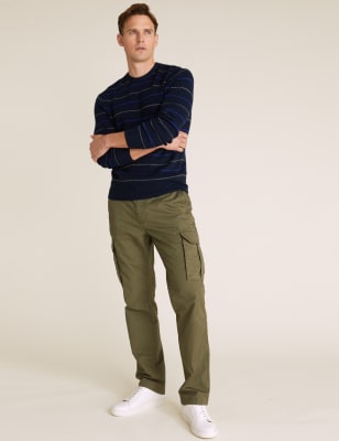 

M&S Collection Jersey de rayas muy suave con escote cerradoMens - Navy Mix, Navy Mix