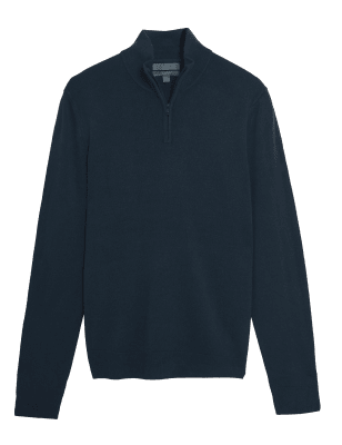 

Mens M&S Collection Cashmilon Collared Neck Jumper - Navy, Navy