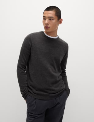 

Mens M&S Collection Cashmilon™ Crew Neck Jumper - Charcoal, Charcoal