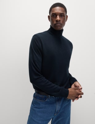 Cashmilon™ High Neck Half Zip Jumper - NZ